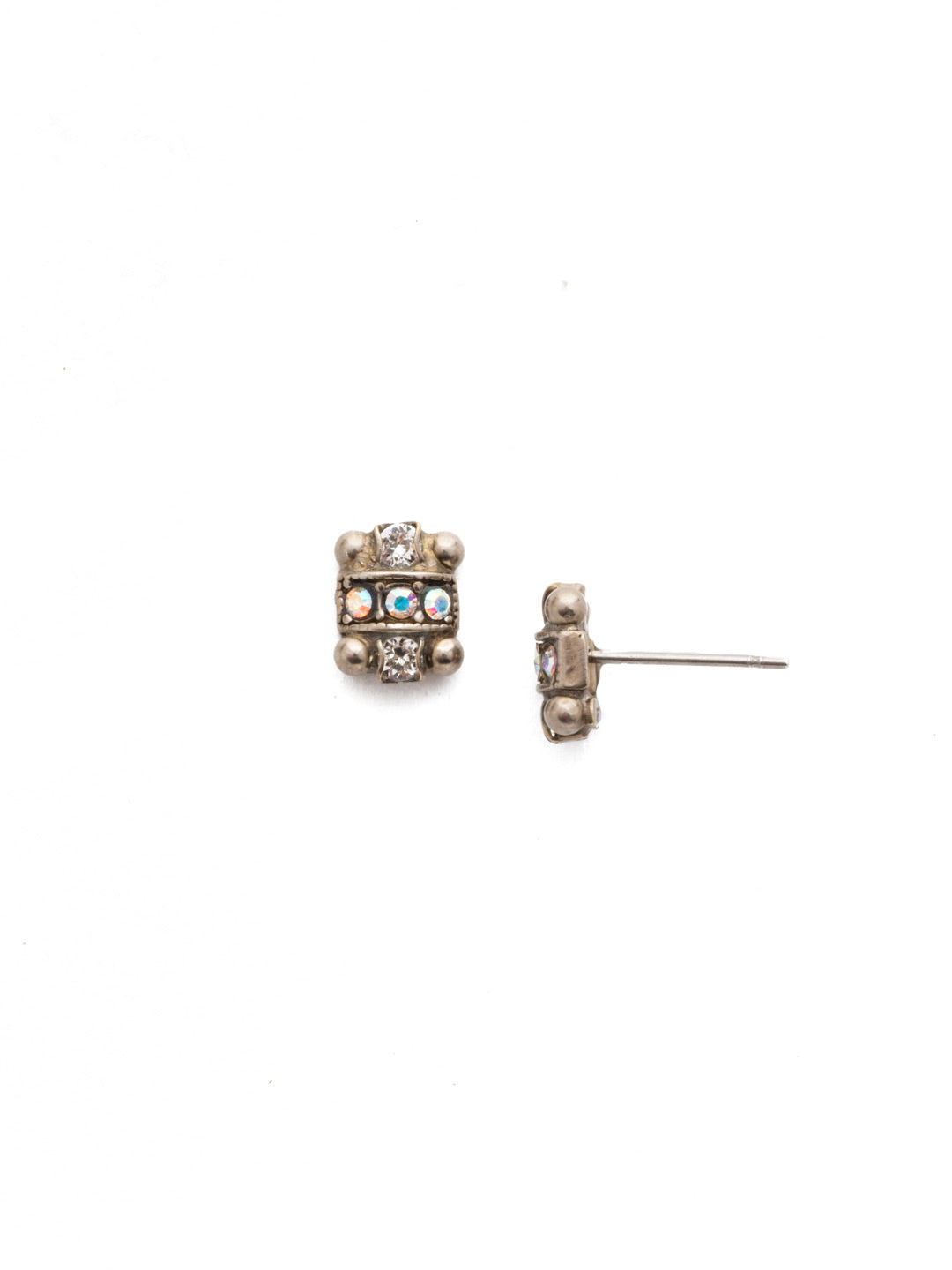 Etta Stud Earrings - EDZ7ASWBR - A classic Sorrelli style to make a statement or wear everyday. From Sorrelli's White Bridal collection in our Antique Silver-tone finish.