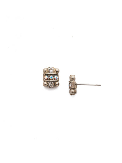 Etta Stud Earrings - EDZ7ASWBR - A classic Sorrelli style to make a statement or wear everyday. From Sorrelli's White Bridal collection in our Antique Silver-tone finish.