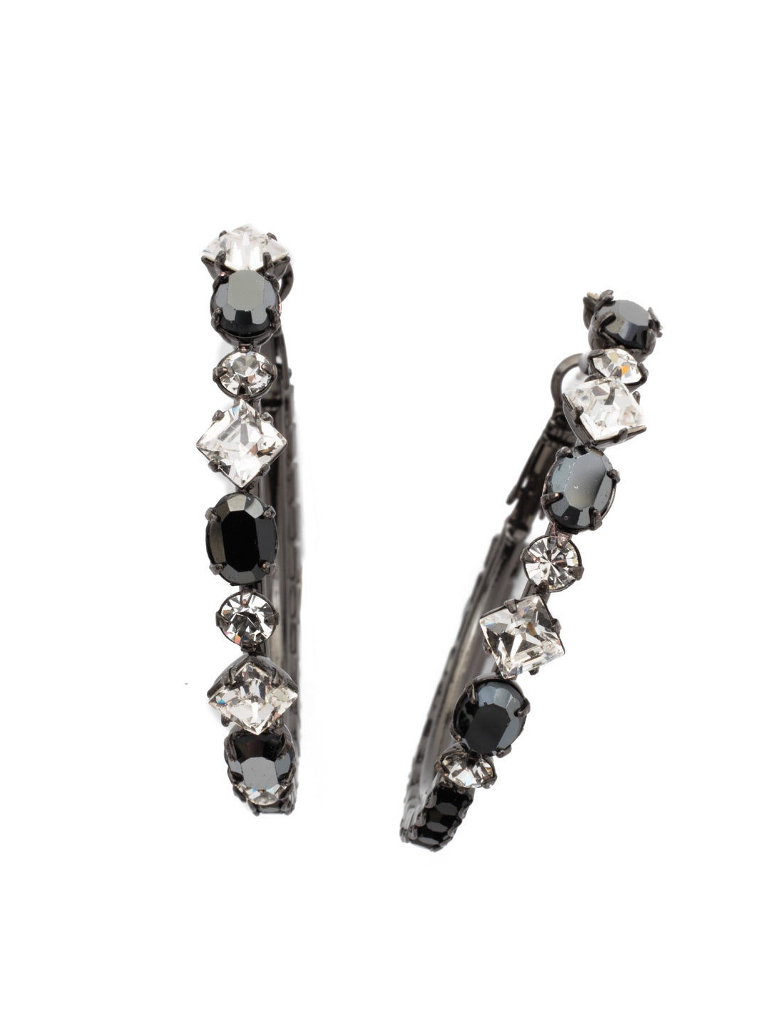 Sicily Hoop Earrings - EEA23GMMMO - These hoop earrings are packed with sparkle, lined with a beautiful assortment of crystals. From Sorrelli's Midnight Moon collection in our Gun Metal finish.
