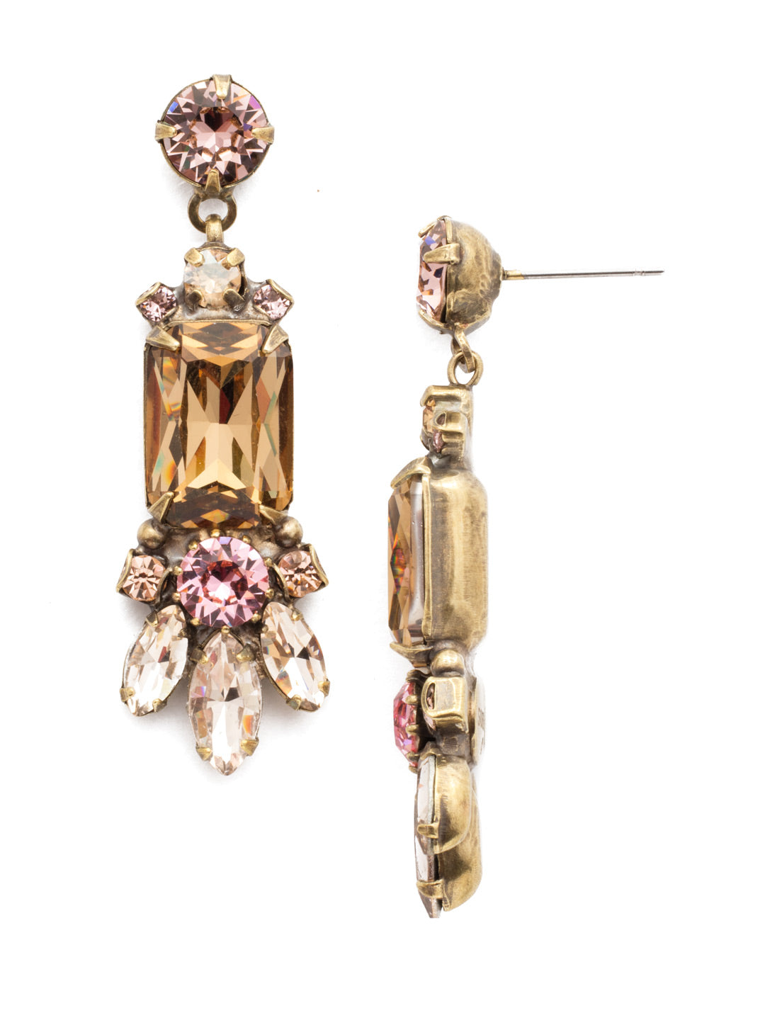 Graziella Dangle Earrings - EEA26AGBCM - Add some extra glitz and glamour to your Sorrelli collection with our Graziella earrings. These earrings feature a dangling piece embellished with stunning crystals and a deco art aesthetic.