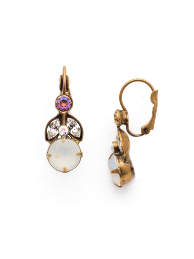 Genoviva Dangle Earrings - EEA3AGROB - <p>A combination of navette shaped and round crystals create the charming design featured in these French wire earrings, pulled together by delicate metalwork From Sorrelli's Rocky Beach collection in our Antique Gold-tone finish.</p>