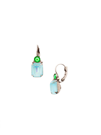 Octavia Studded Dangle Earrings - EEA7ASBWB - <p>The Octavia Studded Dangle Earrings combine simplistic beauty and sparkle, featuring a cushion emerald cut crystal and accented by a small round crystal above. From Sorrelli's Bluewater Breeze collection in our Antique Silver-tone finish.</p>