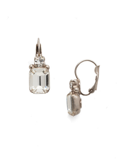 Octavia Studded Dangle Earrings - EEA7ASCRY - <p>The Octavia Studded Dangle Earrings combine simplistic beauty and sparkle, featuring a cushion emerald cut crystal and accented by a small round crystal above. From Sorrelli's Crystal collection in our Antique Silver-tone finish.</p>