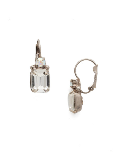Octavia Studded Dangle Earrings - EEA7ASWBR - <p>The Octavia Studded Dangle Earrings combine simplistic beauty and sparkle, featuring a cushion emerald cut crystal and accented by a small round crystal above. From Sorrelli's White Bridal collection in our Antique Silver-tone finish.</p>