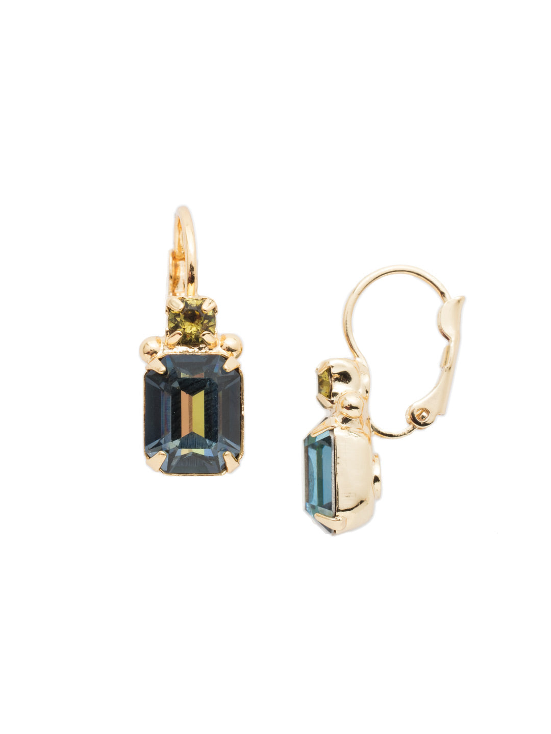 Octavia Studded Dangle Earrings - EEA7BGCSM - <p>The Octavia Studded Dangle Earrings combine simplistic beauty and sparkle, featuring a cushion emerald cut crystal and accented by a small round crystal above. From Sorrelli's Cashmere collection in our Bright Gold-tone finish.</p>