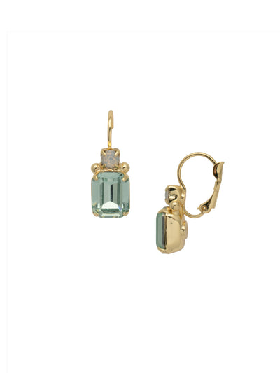Octavia Studded Dangle Earrings - EEA7BGSGR - <p>The Octavia Studded Dangle Earrings combine simplistic beauty and sparkle, featuring a cushion emerald cut crystal and accented by a small round crystal above. From Sorrelli's Sage Green collection in our Bright Gold-tone finish.</p>