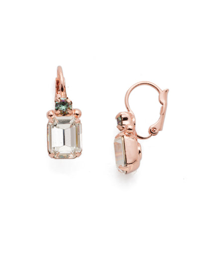 Octavia Studded Dangle Earrings - EEA7RGCAZ - The Octavia Studded Dangle Earrings combine simplistic beauty and sparkle, featuring a cushion emerald cut crystal and accented by a small round crystal above. From Sorrelli's Crystal Azure collection in our Rose Gold-tone finish.
