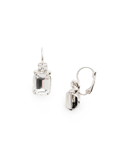 Octavia Studded Dangle Earrings - EEA7RHCRY - <p>The Octavia Studded Dangle Earrings combine simplistic beauty and sparkle, featuring a cushion emerald cut crystal and accented by a small round crystal above. From Sorrelli's Crystal collection in our Palladium Silver-tone finish.</p>