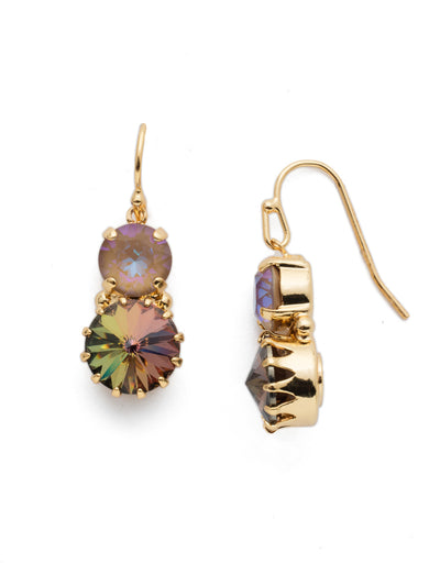 Adelina Dangle Earrings - EEA9BGCSM - These earrings make the perfect touch of sparkle to an everyday look. Featured in our Adelina earrings are are round crystals, accented by a smaller round crystal above. From Sorrelli's Cashmere collection in our Bright Gold-tone finish.