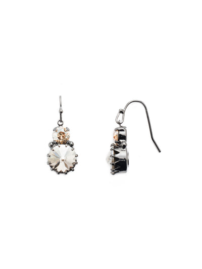 Adelina Dangle Earrings - EEA9GMGNS - These earrings make the perfect touch of sparkle to an everyday look. Featured in our Adelina earrings are are round crystals, accented by a smaller round crystal above. From Sorrelli's Golden Shadow collection in our Gun Metal finish.