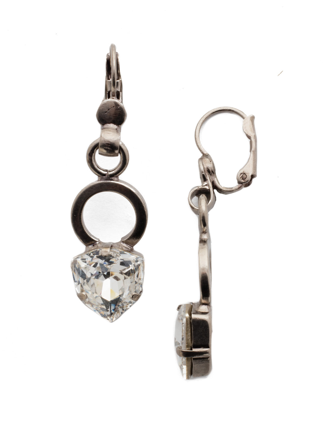 Daniela Dangle Earring - EEB14ASCRY - <p>The Daniela Drops make every day an occasion to shine. A round open metal design gets a touch of timeless style with a sparkling crystal at the end. From Sorrelli's Crystal collection in our Antique Silver-tone finish.</p>