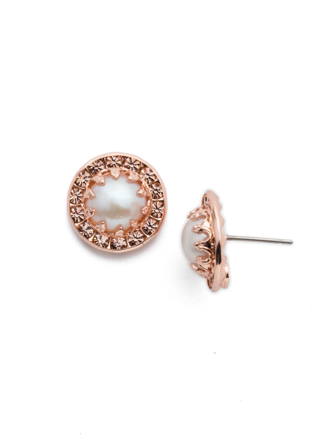 Dua Stud Earring - EEB33RGLVP - <p>The Dua is a glamorous take on a simple stud. A sparkling round crystal, bordered by smaller crystals, will take your look from day to night effortlessly. From Sorrelli's Lavender Peach collection in our Rose Gold-tone finish.</p>