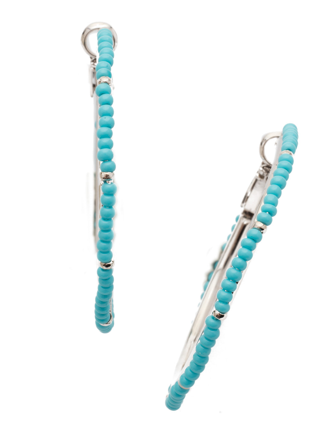 Elena Hoop Earrings - EEC12RHTHT - <p>Quite the polished pair! These slender hoops are embellished with petite beads for an elegant addition. From Sorrelli's Tahitian Treat collection in our Palladium Silver-tone finish.</p>