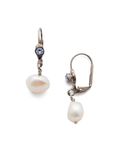 Narelle Dangle Earrings - EEF14ASGLC - <p>Anchored on a lever-back post, these luminous pearls dangle from a line of gold atop a brilliant crystal. These dainty earrings are perfect for a day in the office or a night on the town. From Sorrelli's Glacier collection in our Antique Silver-tone finish.</p>