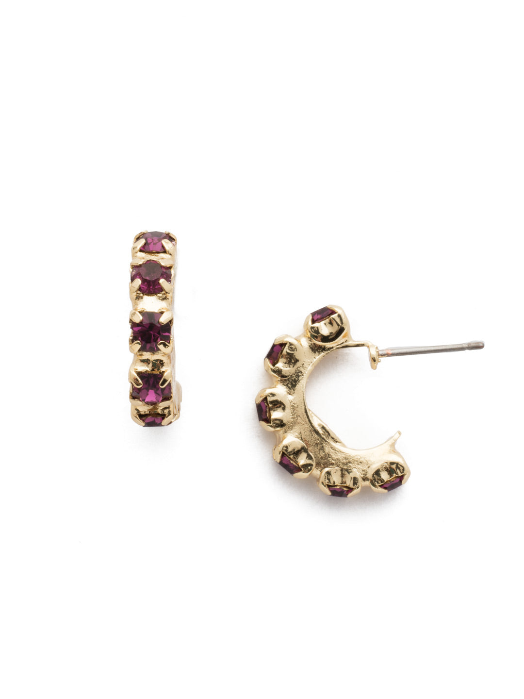 Maisie Hoop Earring - EEF49BGAM - <p>These eye-catching diamond encrusted hoops are sure to elevate any look. Pair these hoops with a blazer or a party dress to effortlessly complement any look. From Sorrelli's Amethyst collection in our Bright Gold-tone finish.</p>