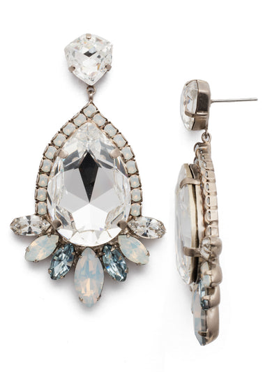 Aerys Drop Earring - EEF52ASGLC - <p>An eye-catching teardrop crystal is surrounded by an array of navette and square cut crystals making a truly glamorous statement to any outfit. From Sorrelli's Glacier collection in our Antique Silver-tone finish.</p>