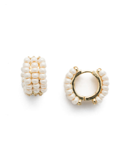 Xali Hoop Earring - EEF78BGMDP - <p>Why settle for just one row of freshwater pearls when you can have three? From Sorrelli's Modern Pearl collection in our Bright Gold-tone finish.</p>