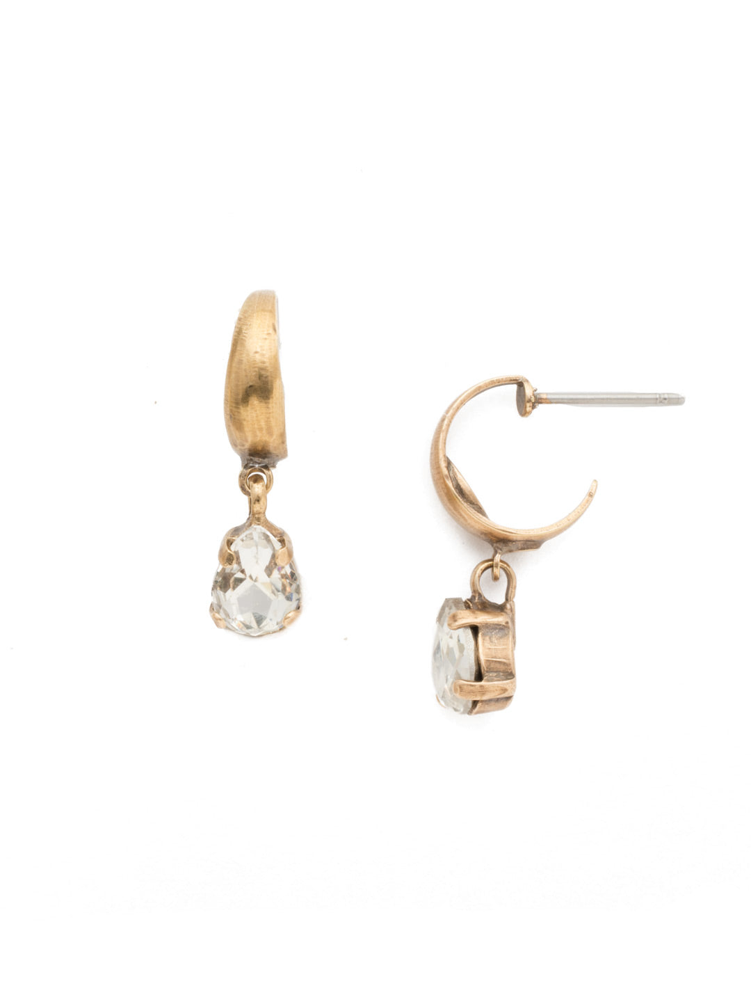Oceane Dangle Earrings - EEF81AGCRY - <p>Simple yet stylish, this teardrop crystal pairs perfectly with any outfit. From Sorrelli's Crystal collection in our Antique Gold-tone finish.</p>