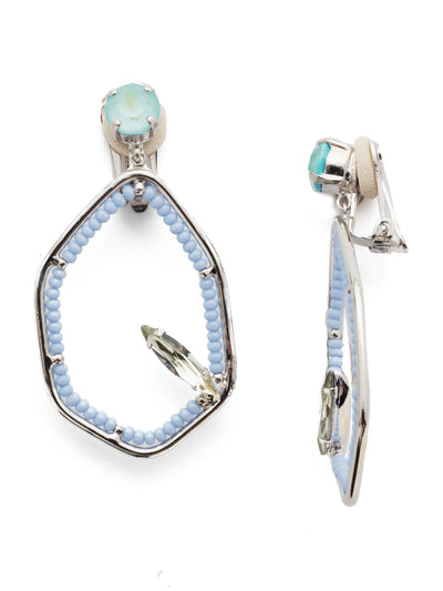 Seascape Clip On Earrings - EEH10CRHSSU - <p>Geometric danglers are accented by handcrafted beadwork in this set of stunners that demands onlookers take notice. From Sorrelli's Seersucker collection in our Palladium Silver-tone finish.</p>