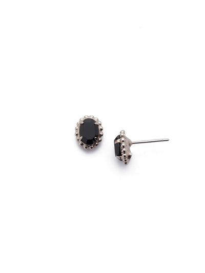Maisie Stud Earrings - EEH11ASJET - <p>The perfect oval stud earring for day-to-night wear. From Sorrelli's Jet collection in our Antique Silver-tone finish.</p>