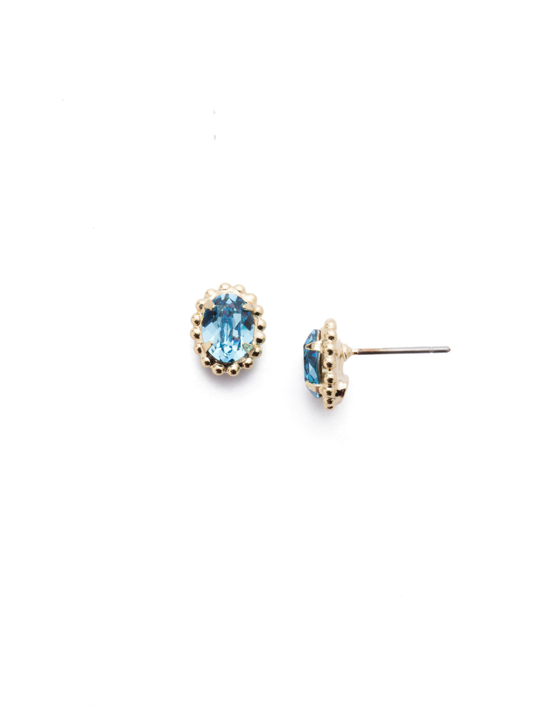 Maisie Stud Earrings - EEH11BGAQU - <p>The perfect oval stud earring for day-to-night wear. From Sorrelli's Aquamarine collection in our Bright Gold-tone finish.</p>