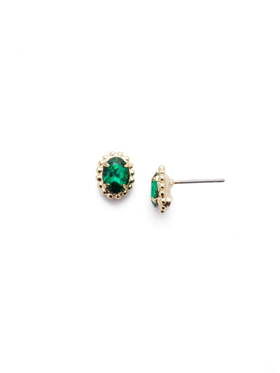 Maisie Stud Earrings - EEH11BGEME - The perfect oval stud earring for day-to-night wear. From Sorrelli's Emerald collection in our Bright Gold-tone finish.