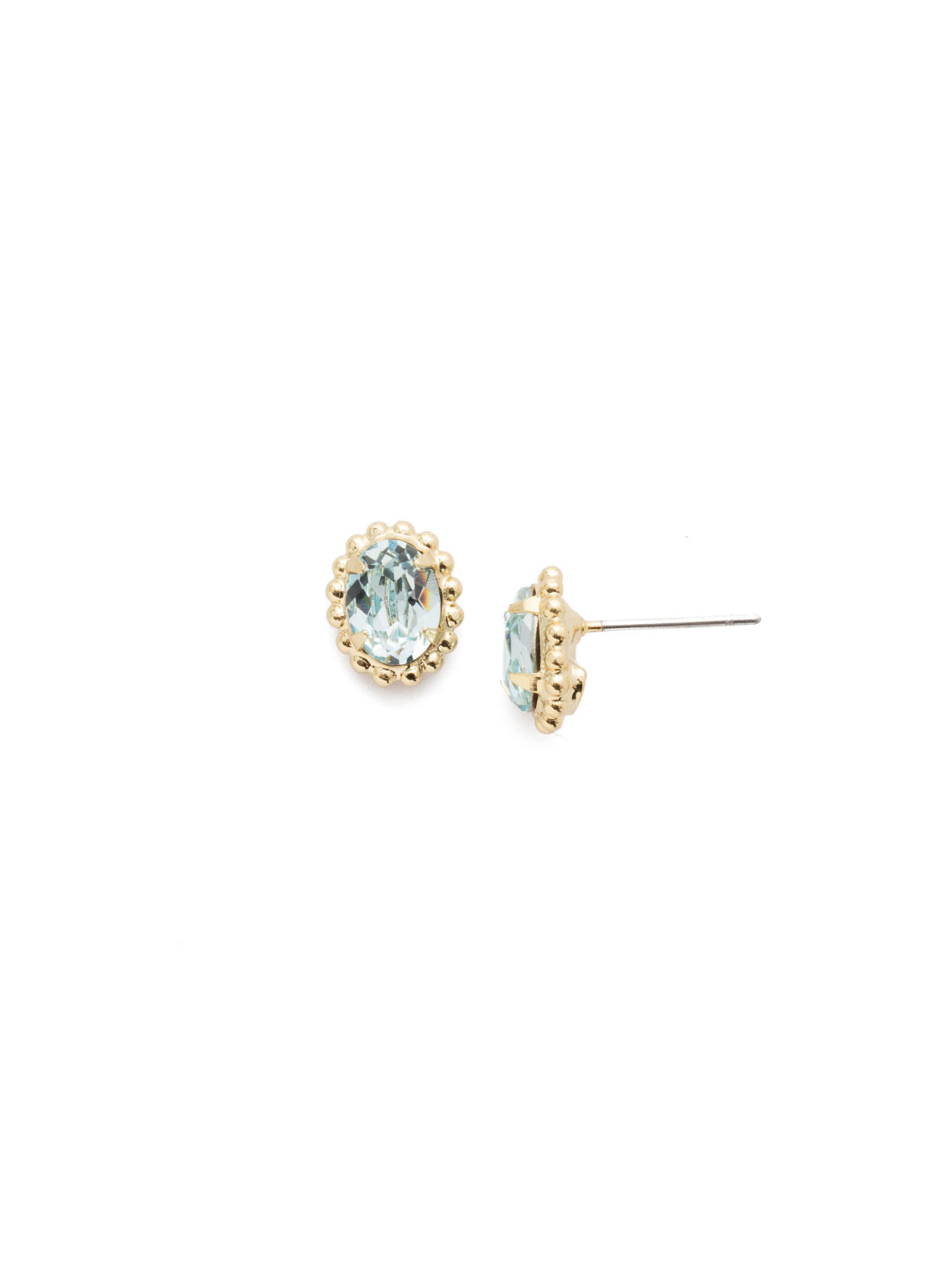 Maisie Stud Earrings - EEH11BGLAQ - <p>The perfect oval stud earring for day-to-night wear. From Sorrelli's Light Aqua collection in our Bright Gold-tone finish.</p>