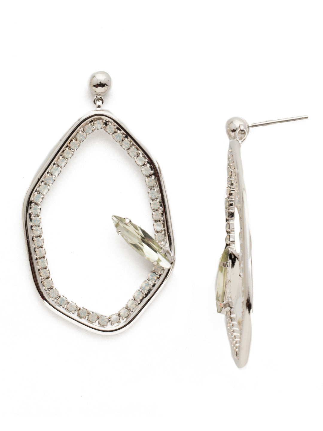 Gemma Dangle Earrings - EEH28RHSSU - <p>These posts are long on style. Fasten on the fun shape surrounded by sparkling crystal pieces and you're sure to be the center of attention. From Sorrelli's Seersucker collection in our Palladium Silver-tone finish.</p>