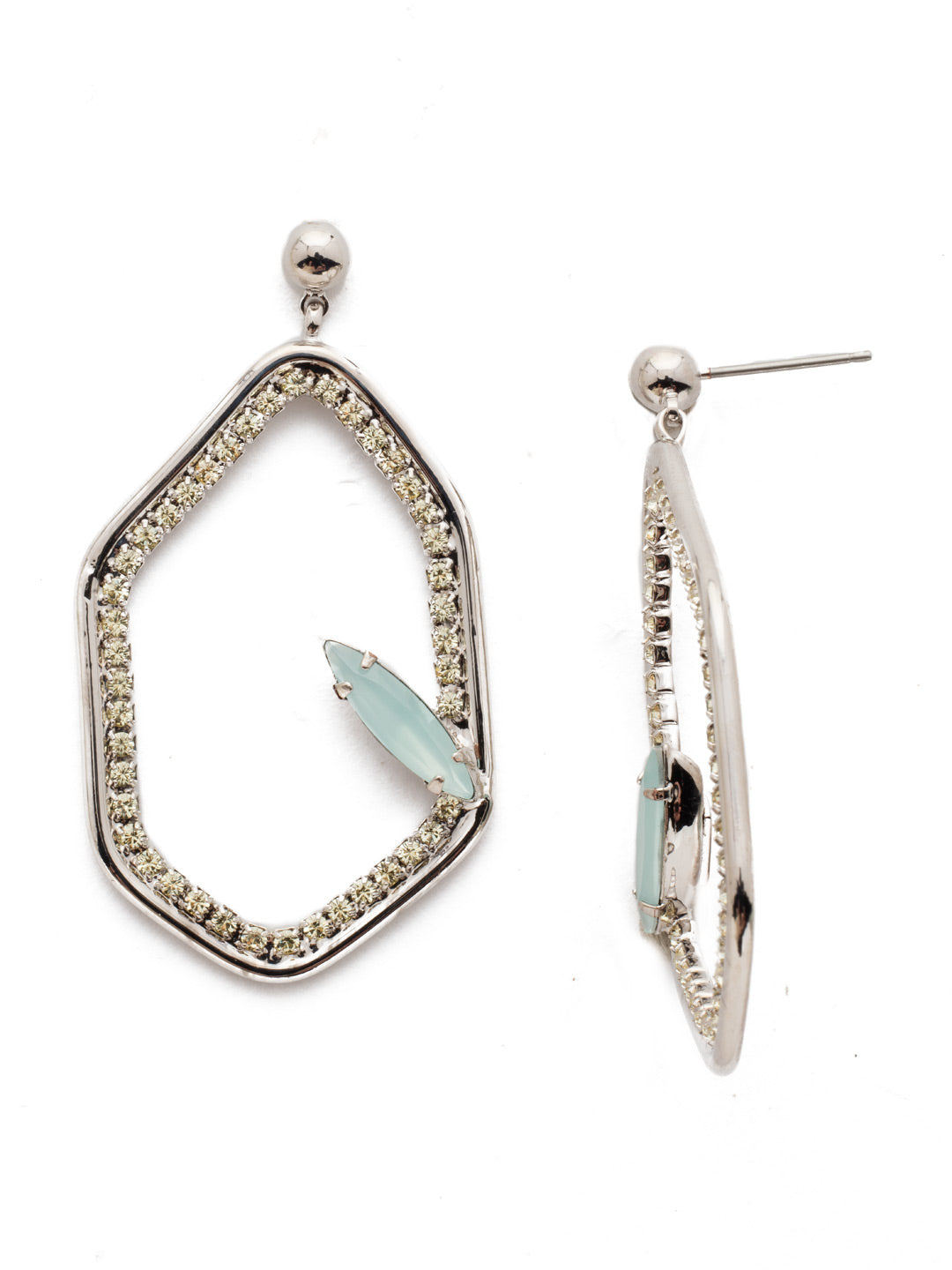 Gemma Dangle Earrings - EEH28RHTHT - <p>These posts are long on style. Fasten on the fun shape surrounded by sparkling crystal pieces and you're sure to be the center of attention. From Sorrelli's Tahitian Treat collection in our Palladium Silver-tone finish.</p>