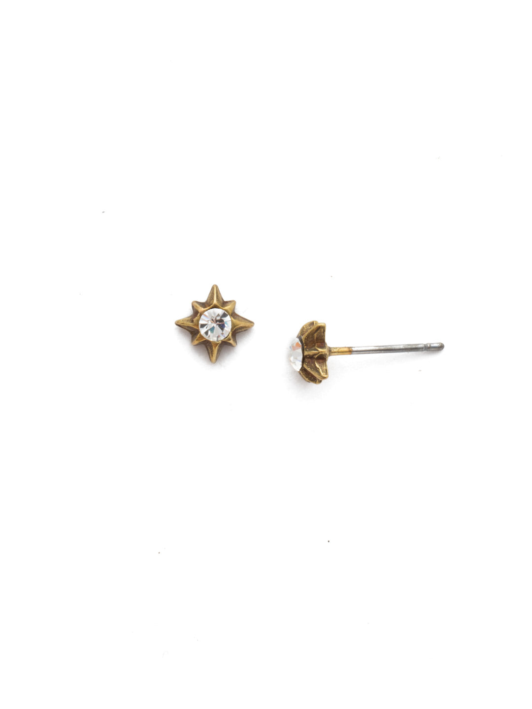 Estella Stud Earring - EEJ15AGCRY - A star-studded affair, the Estella Stud Earrings will have everyone talking. A delicate freshwater pearl sits in the center of a metal star. From Sorrelli's Crystal collection in our Antique Gold-tone finish.