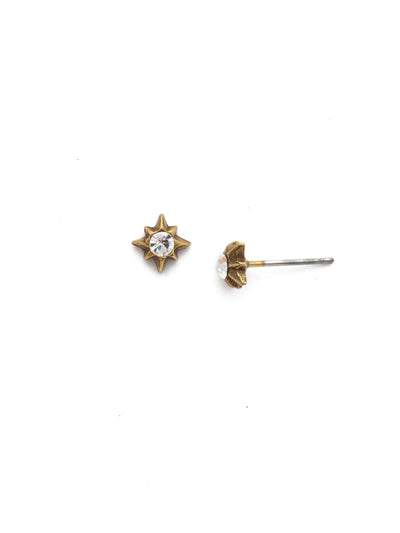 Estella Stud Earring - EEJ15AGCRY - A star-studded affair, the Estella Stud Earrings will have everyone talking. A delicate freshwater pearl sits in the center of a metal star. From Sorrelli's Crystal collection in our Antique Gold-tone finish.