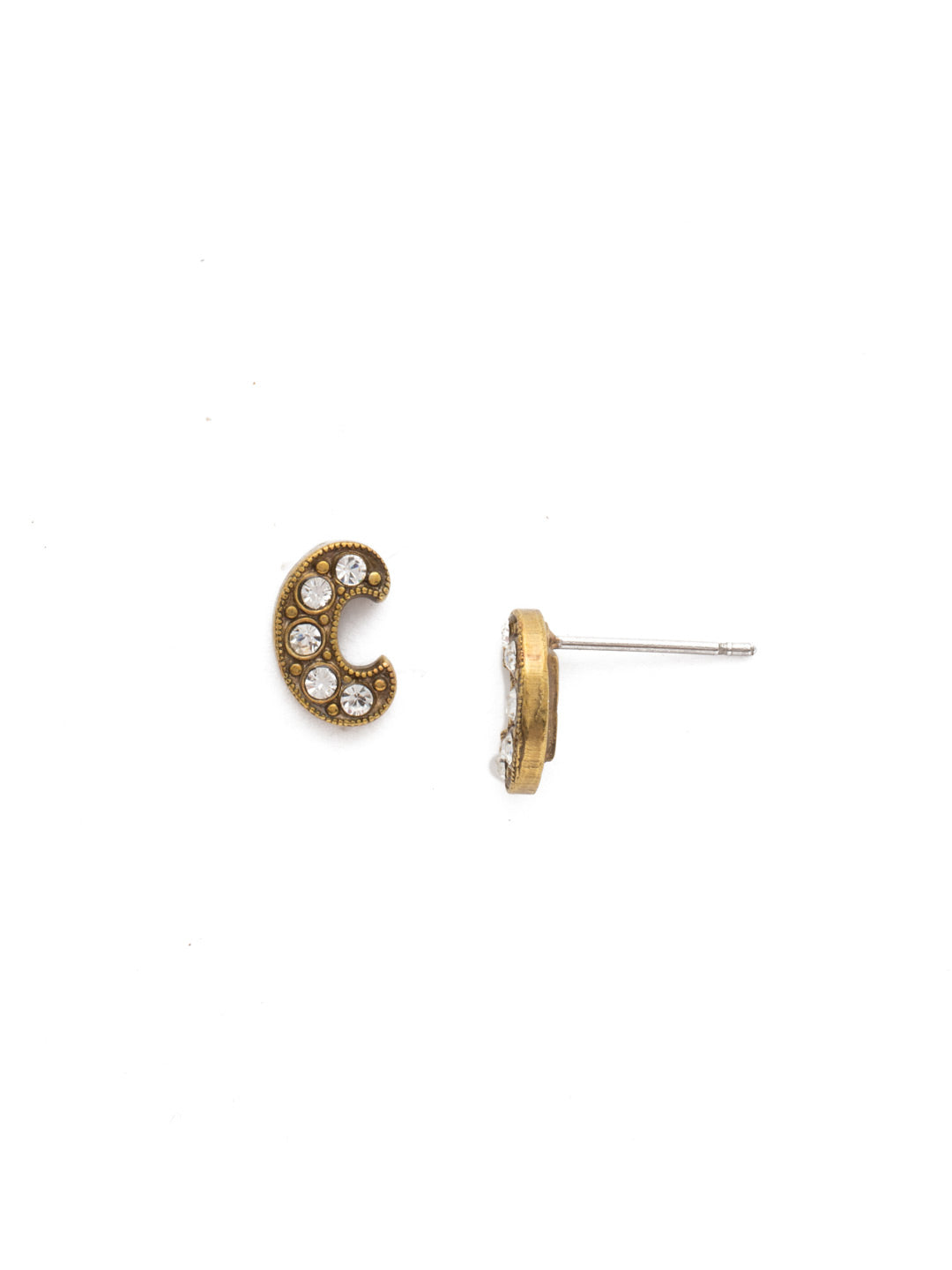 Cici Stud Earrings - EEJ8AGCRY - A classic Sorrelli style to make a statement or wear everyday. From Sorrelli's Crystal collection in our Antique Gold-tone finish.