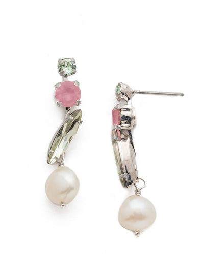 Lyra Dangle Earring - EEK17RHSSU - <p>Show off all facets of your personality with this pair of drop earrings - the edgy bit with navette crystals, the softer side with freshwater pearls. From Sorrelli's Seersucker collection in our Palladium Silver-tone finish.</p>
