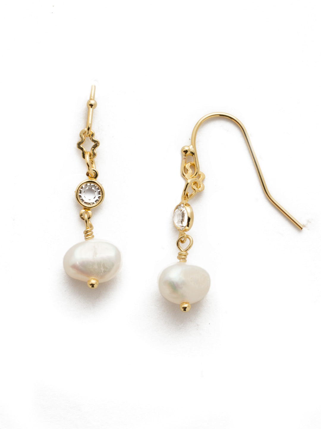 Priscilla Dangle Earring - EEK27BGCRY - <p>Freshwater pearl topped with a beautiful crystal will add sprakle to any occasion. From Sorrelli's Crystal collection in our Bright Gold-tone finish.</p>