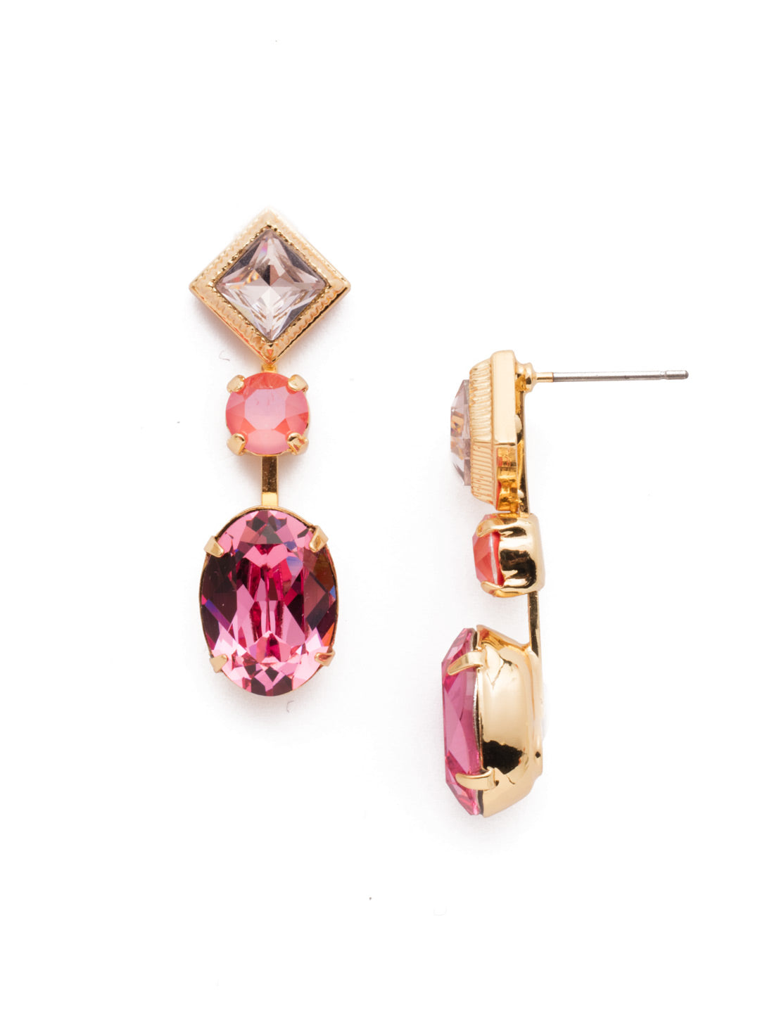 Delilah Dangle Earrings - EEK29BGBGA - The Delilah Dangle Earrings are perfect when you want to drip in sparkle. Be it an oval- or diamond-shaped stone, this pretty pair has it all. From Sorrelli's Begonia collection in our Bright Gold-tone finish.