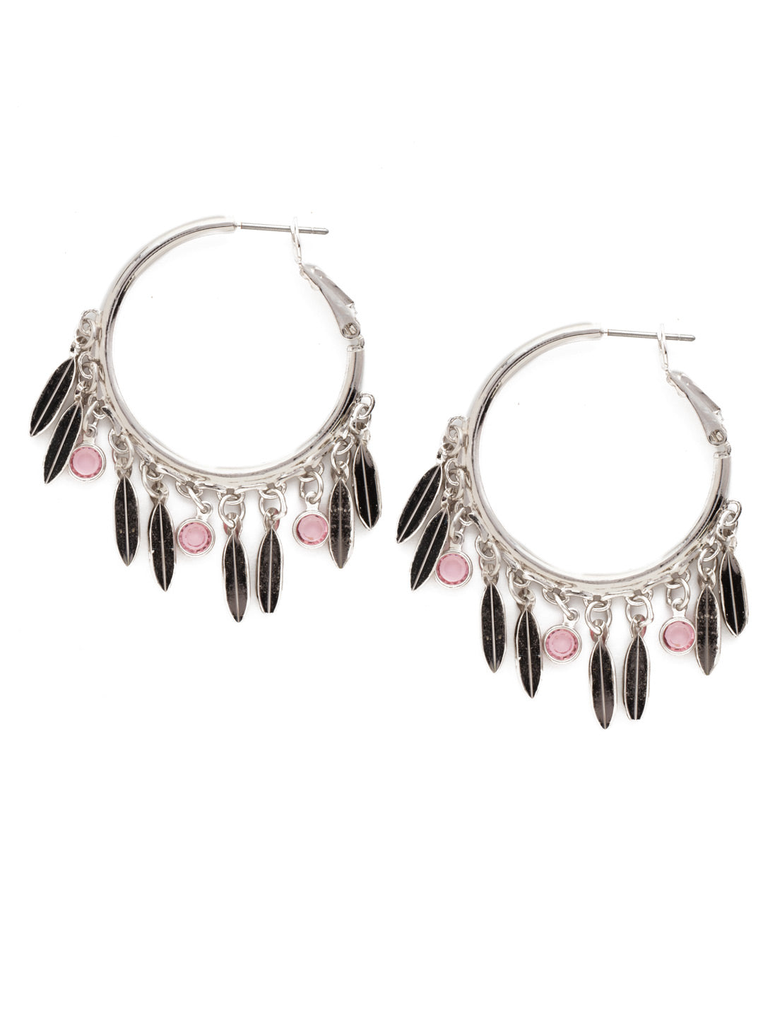 Carrington Hoop Earring - EEK35RHSSU - <p>Who doesn't love a good pair of hoop earrings? Grab this pair dripping with metal leaf accents and shimmering crystals, too. From Sorrelli's Seersucker collection in our Palladium Silver-tone finish.</p>