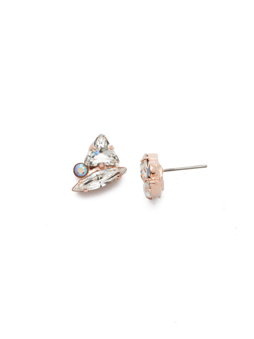 EEN16 Stud Earrings - EEN16RGROG - <p>These Stud Earrings have you covered when you can't commit to just one crystal shape. The triangle, navette and delicate circular stones come together perfectly. From Sorrelli's Rose Garden  collection in our Rose Gold-tone finish.</p>