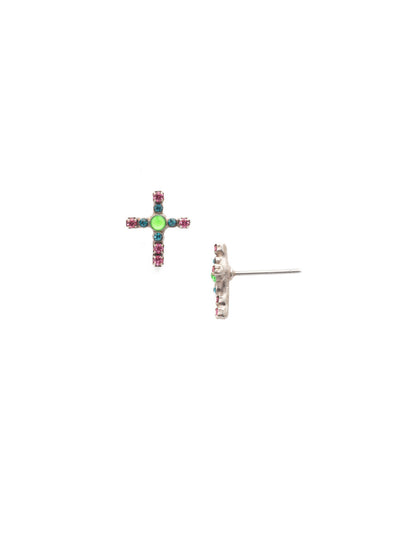 Miley Cross Stud Earring - EEN1ASWDW - <p>The Miley Stud Earrings are the easy go-to pair for both cross and crystal-bling lovers. They feature both and are a win-win. From Sorrelli's Wild Watermelon collection in our Antique Silver-tone finish.</p>