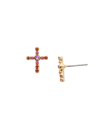 Miley Cross Stud Earring - EEN1BGBGA - The Miley Stud Earrings are the easy go-to pair for both cross and crystal-bling lovers. They feature both and are a win-win. From Sorrelli's Begonia collection in our Bright Gold-tone finish.