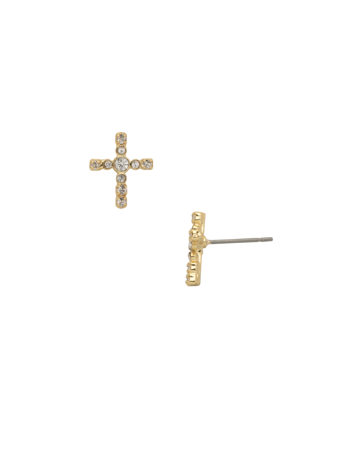 Miley Cross Stud Earring - EEN1BGCRY - <p>The Miley Stud Earrings are the easy go-to pair for both cross and crystal-bling lovers. They feature both and are a win-win. From Sorrelli's Crystal collection in our Bright Gold-tone finish.</p>