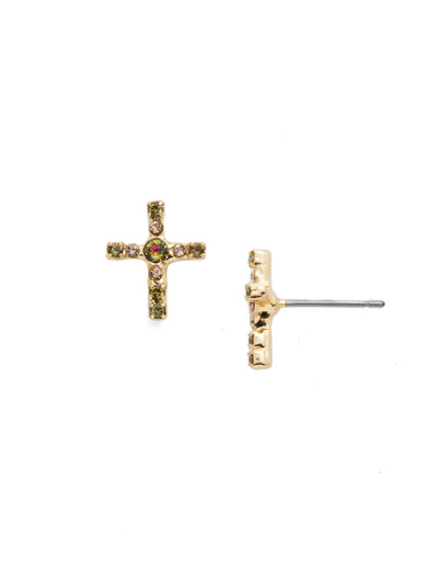 Miley Cross Stud Earring - EEN1BGCSM - The Miley Stud Earrings are the easy go-to pair for both cross and crystal-bling lovers. They feature both and are a win-win. From Sorrelli's Cashmere collection in our Bright Gold-tone finish.