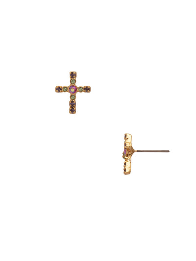 Miley Cross Stud Earring - EEN1BGHBR - <p>The Miley Stud Earrings are the easy go-to pair for both cross and crystal-bling lovers. They feature both and are a win-win. From Sorrelli's Happy Birthday Redux collection in our Bright Gold-tone finish.</p>