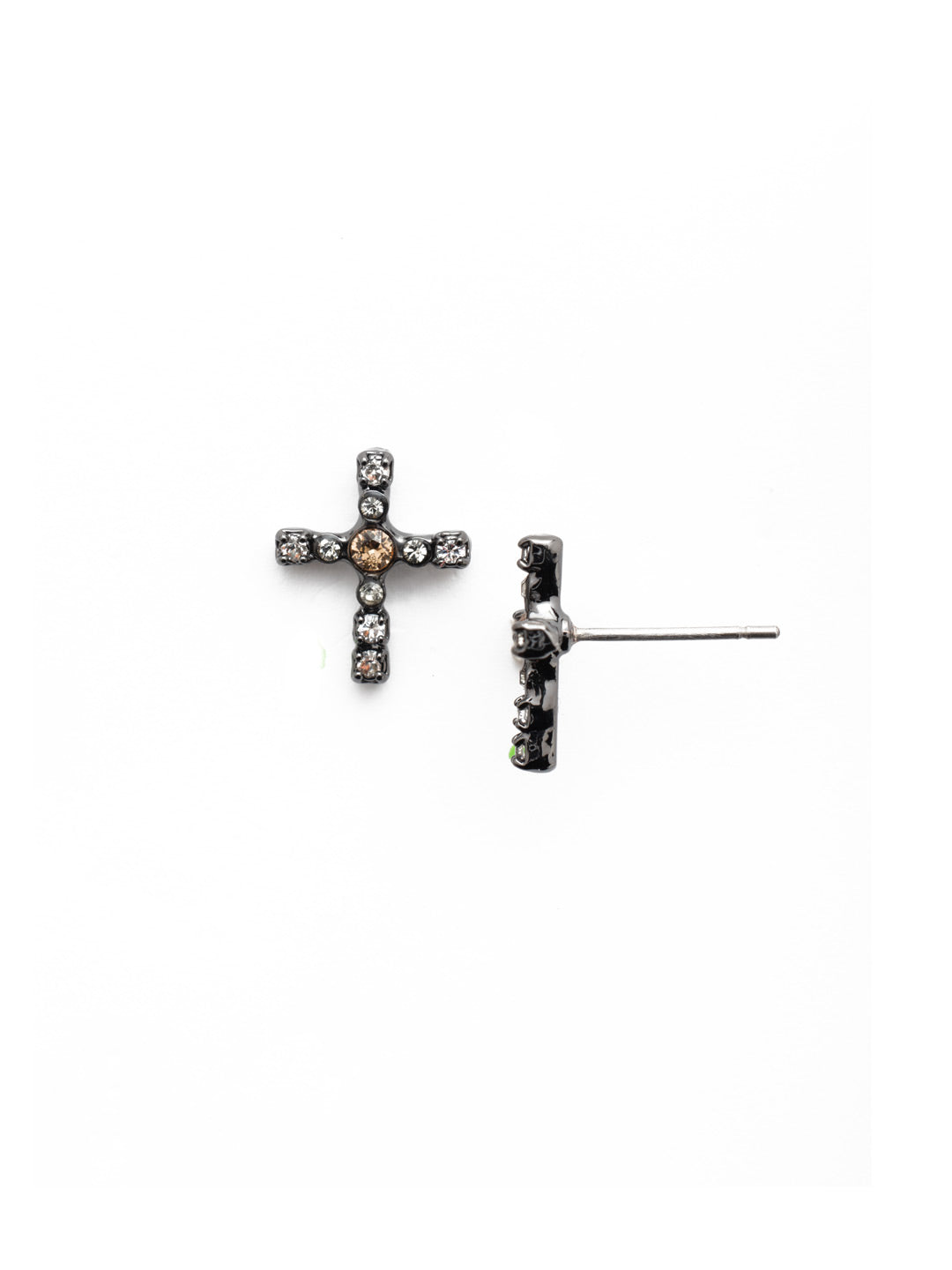 Miley Cross Stud Earring - EEN1GMGNS - The Miley Stud Earrings are the easy go-to pair for both cross and crystal-bling lovers. They feature both and are a win-win. From Sorrelli's Golden Shadow collection in our Gun Metal finish.
