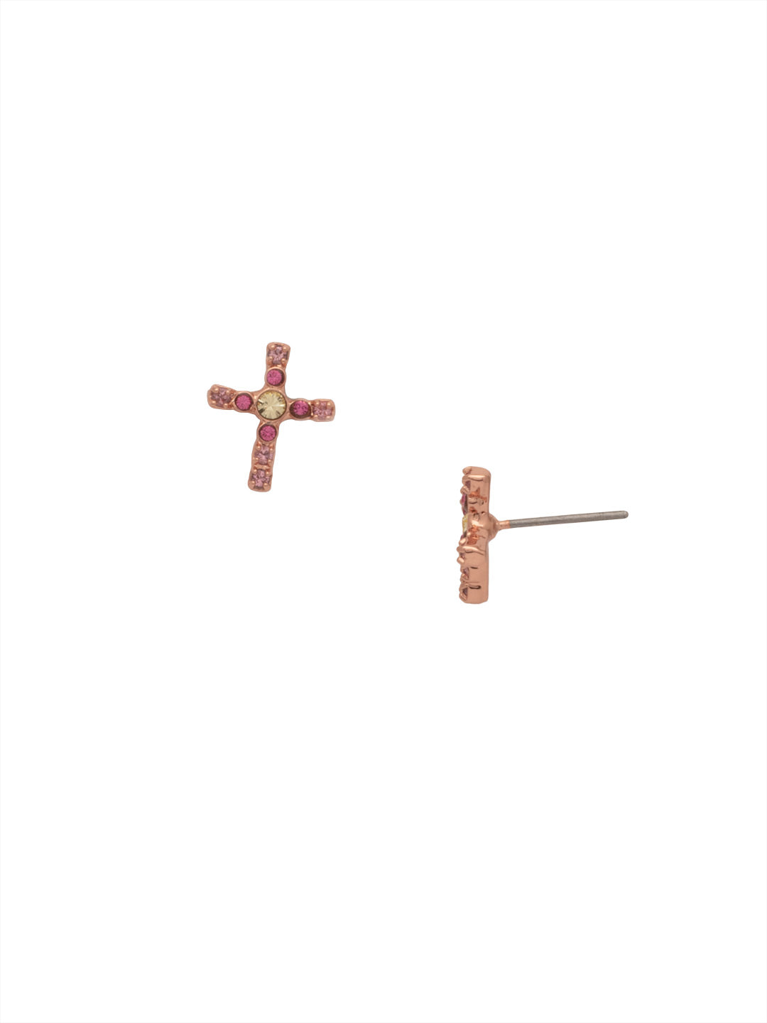 Miley Cross Stud Earring - EEN1RGPPN - <p>The Miley Stud Earrings are the easy go-to pair for both cross and crystal-bling lovers. They feature both and are a win-win. From Sorrelli's Pink Pineapple collection in our Rose Gold-tone finish.</p>