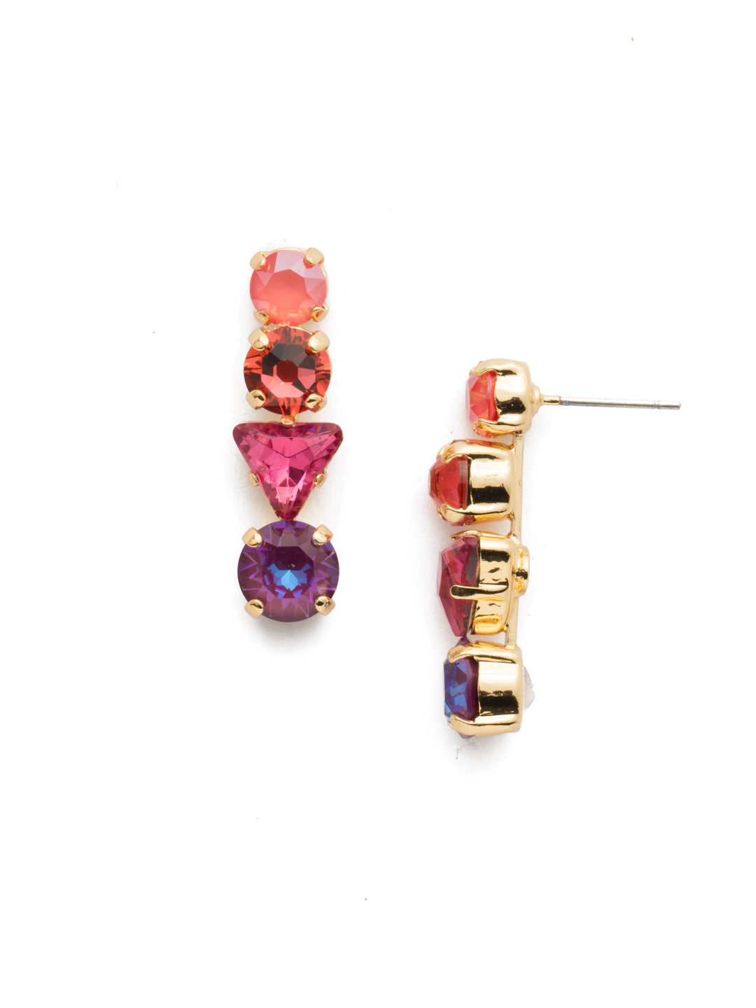 Brittany Dangle Earrings - EEN28BGBGA - The Brittany Dangle Earrings are seriously sparkling beauties. Bling on with drips of crystal stones in various shapes. You don't have to decide on just one. From Sorrelli's Begonia collection in our Bright Gold-tone finish.