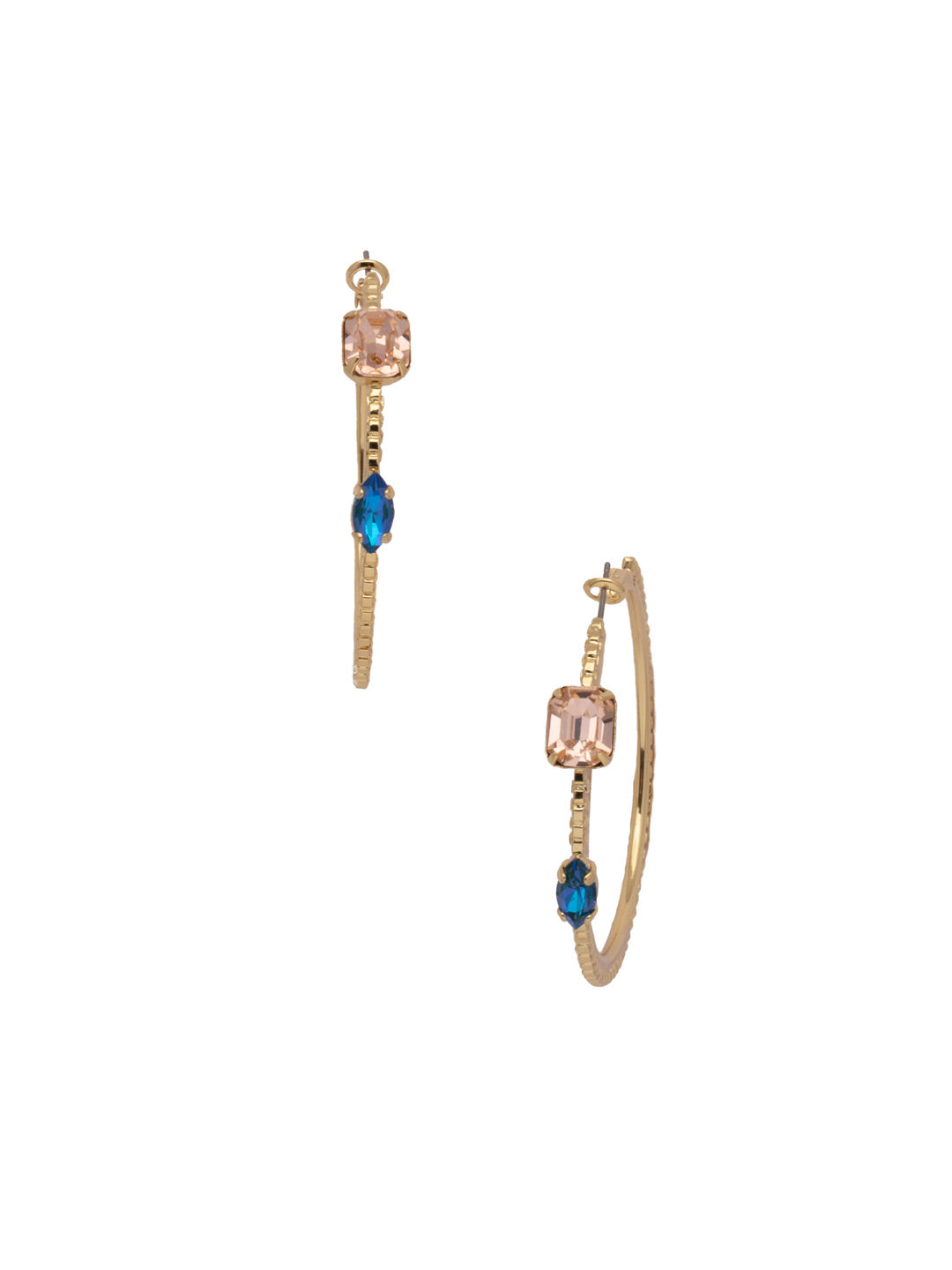 Zoe Hoop Earrings - EEN31BGSOP - <p>The Zoe Hoop Earrings make a strong statement. They're not your typical hoops, adding navette and cushion octagon sparkling crystals to take your fashion to another level. From Sorrelli's South Pacific collection in our Bright Gold-tone finish.</p>