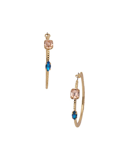 Zoe Hoop Earrings - EEN31BGSOP - <p>The Zoe Hoop Earrings make a strong statement. They're not your typical hoops, adding navette and cushion octagon sparkling crystals to take your fashion to another level. From Sorrelli's South Pacific collection in our Bright Gold-tone finish.</p>