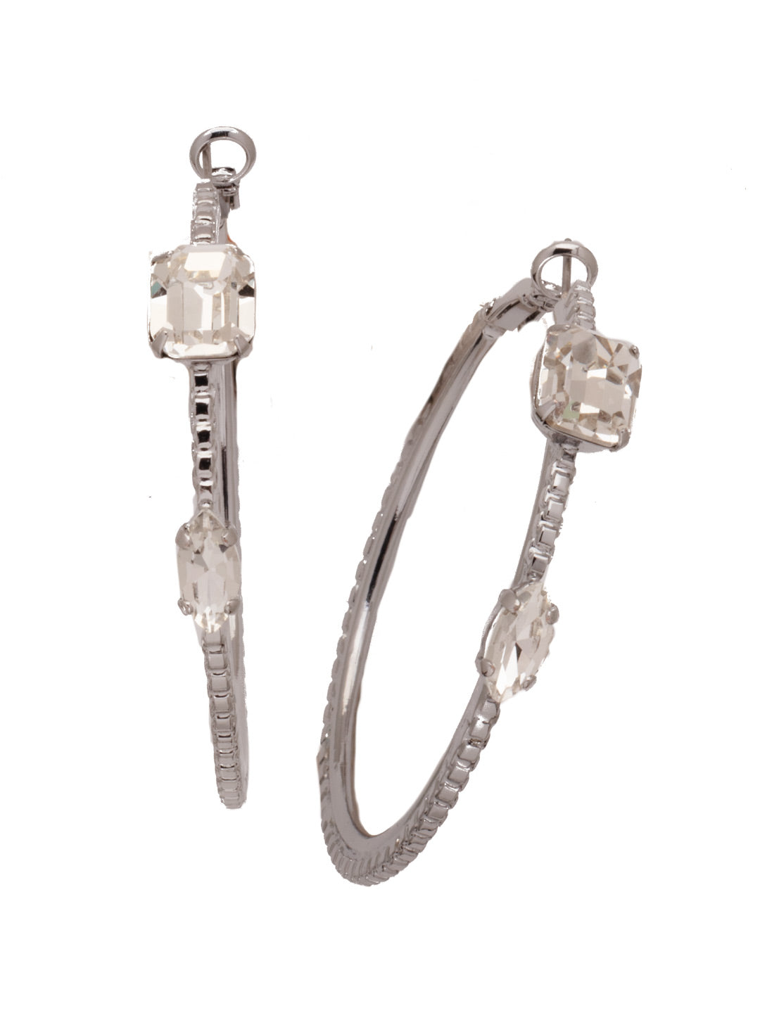 Zoe Hoop Earrings - EEN31PDCRY - <p>The Zoe Hoop Earrings make a strong statement. They're not your typical hoops, adding navette and cushion octagon sparkling crystals to take your fashion to another level. From Sorrelli's Crystal collection in our Palladium finish.</p>
