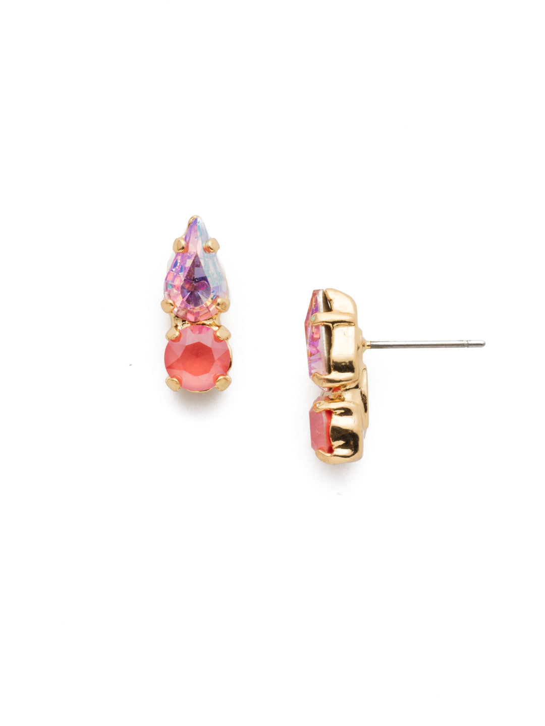 Julia Stud Earrings - EEN32BGBGA - The Julia Stud Earrings are wardrobe essentials. Small-yet-stunning pear and circular crystals combine for something special to fasten on anytime. From Sorrelli's Begonia collection in our Bright Gold-tone finish.