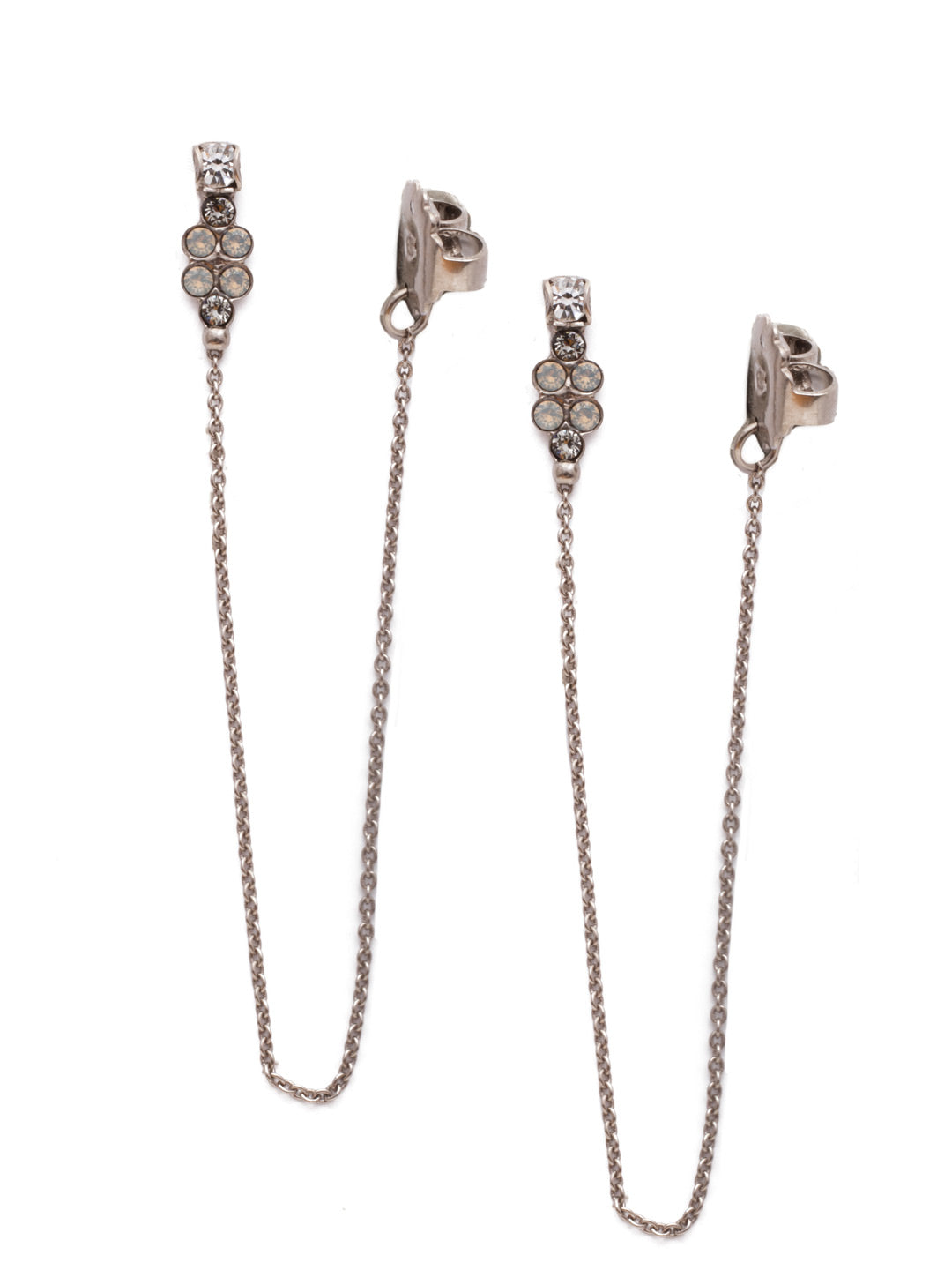 Faye Statement Earrings - EEN73ASSTC - <p>The Faye Statement Earrings are special. Start from the top and fasten on elegant crystal stones that sparkle. Then get ready for the edgy dangle of a fun metal strand. They're ready for their night out. From Sorrelli's Storm Clouds collection in our Antique Silver-tone finish.</p>